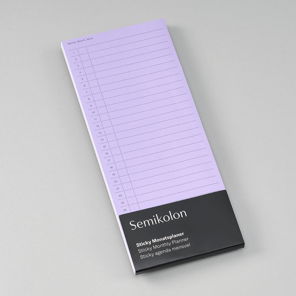 Semikolon Sticky Monthly Planner, Lilac Silk
