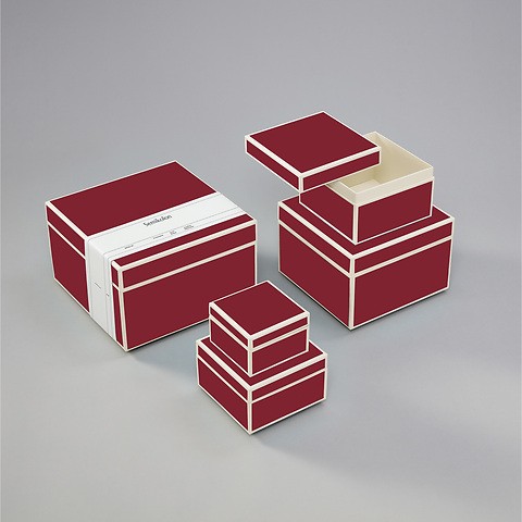 Set of 5 Gift Boxes, burgundy