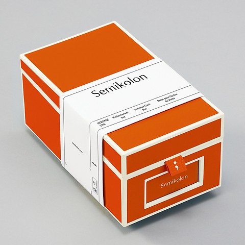 Business Card Box with A-Z Index Cards Orange
