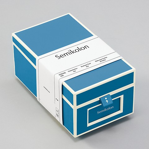 Business Card Box with A-Z Index Cards Azzuro