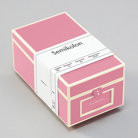 Business Card Box with alphabetical index Flamingo