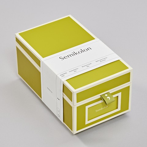 Business Card Box with A-Z Index Cards Matcha