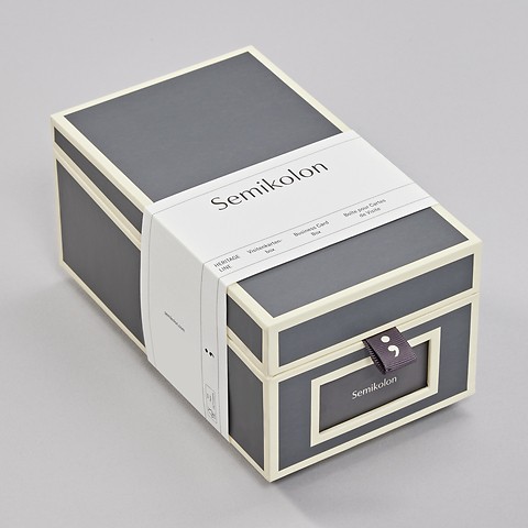 Business Card Box with A-Z Index Cards Lava Stone