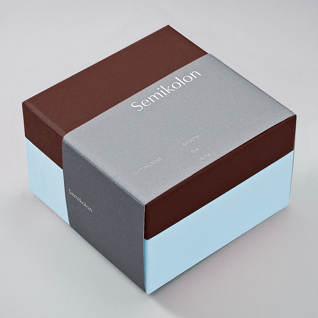 Semikolon Cutting Edge Nesting Gift Boxes - Tangerine/Lavender, Set of 3